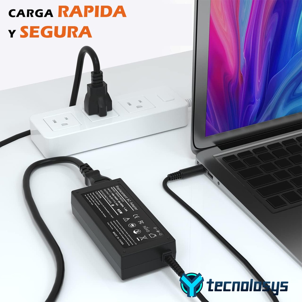 CARGADOR PORTATIL DELL 19.5V 3.34 AMP 4.5*3.0MM HOMOLOGADO