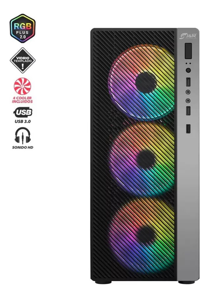 CHASIS JYR GAMER HONOR JX100 4 FAN RGB VIDRIO