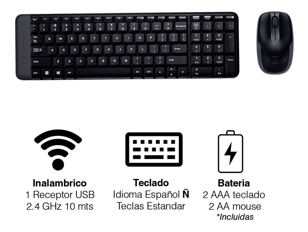 COMBO TECLADO MOUSE INALAMBRICO MK220 LOGITECH