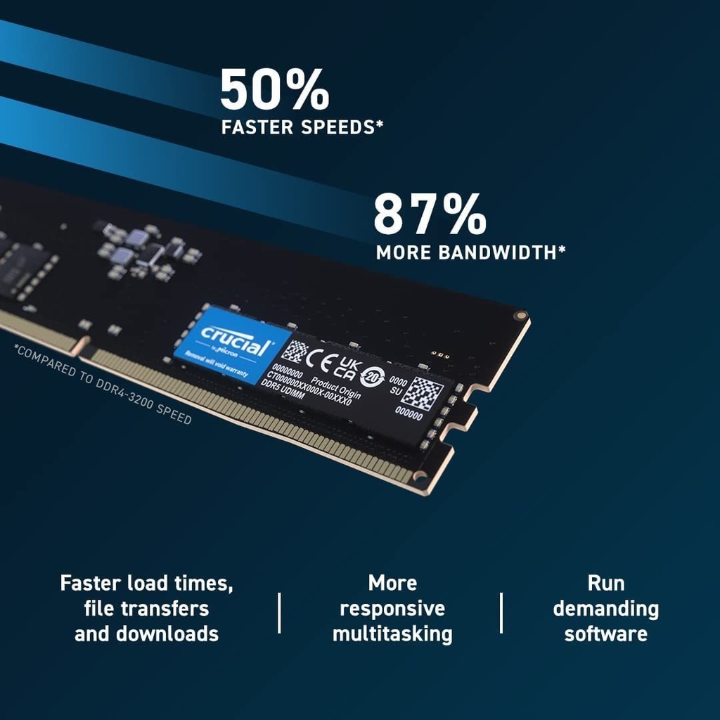 MEMORIA RAM PC 8GB DDR5 4800 MHz CL40 CRUCIAL