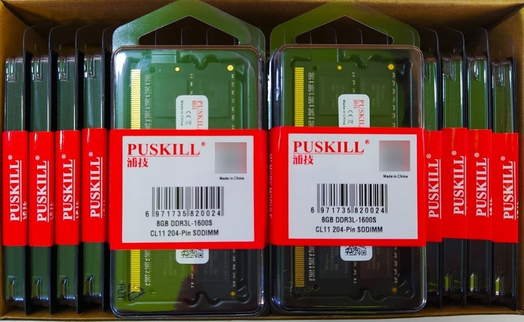 RAM PORTATIL DDR3 8GB PC3L 1.35V 1600MHZ--12800 PUSKILL