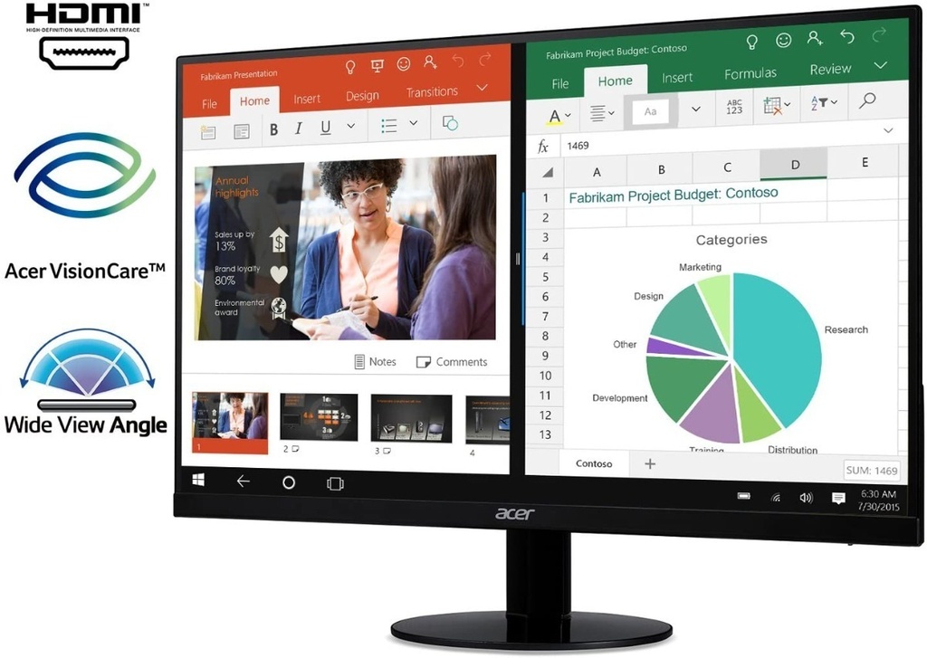 Monitor Acer SB220Q bi 21.5" Sin marco IPS Alta Definición