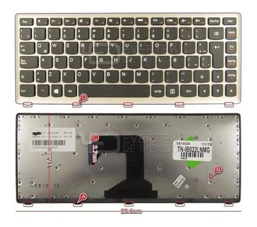 Teclado Lenovo Ideapad S300 / S400T / S400-IFI GRIS