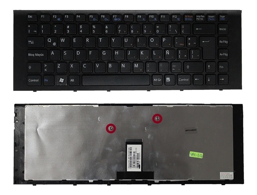 Teclado Portátil Sony Vaio VPCEG / PCG-61A11U  PCG-61311U PCG-61211U VPCEA290L VPCEA30EL COLOR NEGRO