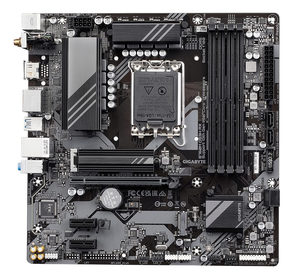 BOARD B760M DS3H AX GIGABYTE LGA 1700/ Intel/ B760/ M-ATX/ DDR5 /WIFI