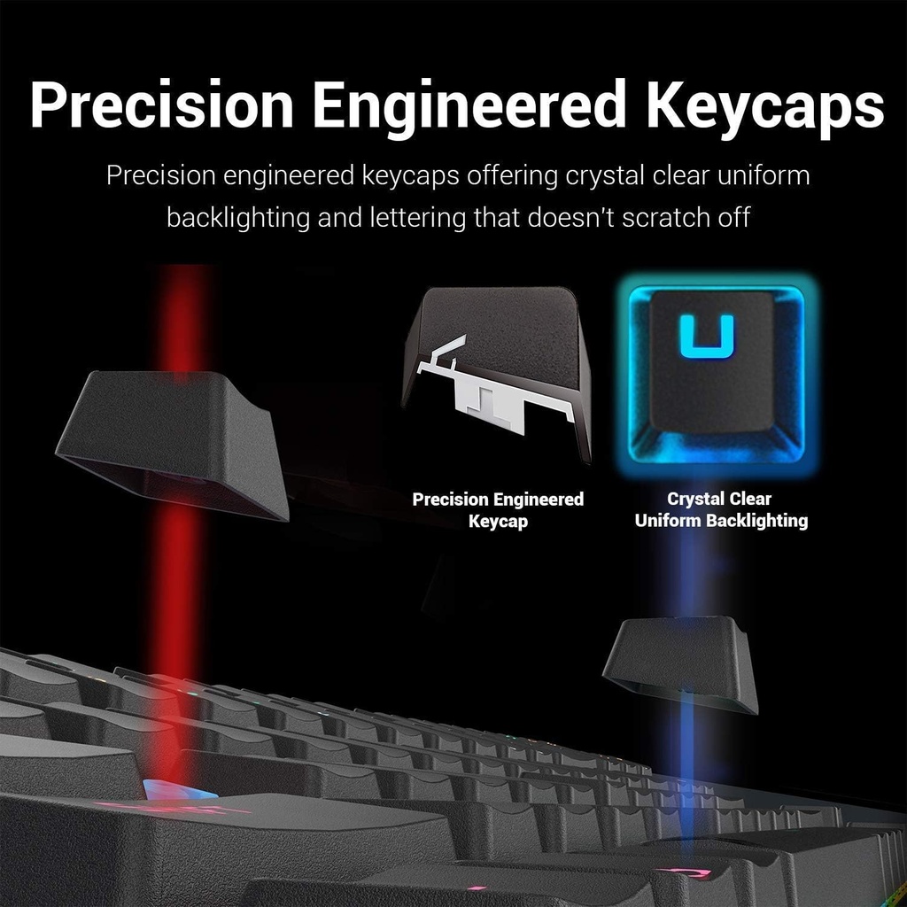 Teclado Redragon K551 mecánico RGB LED retroiluminado Swichet azules Gaming PC