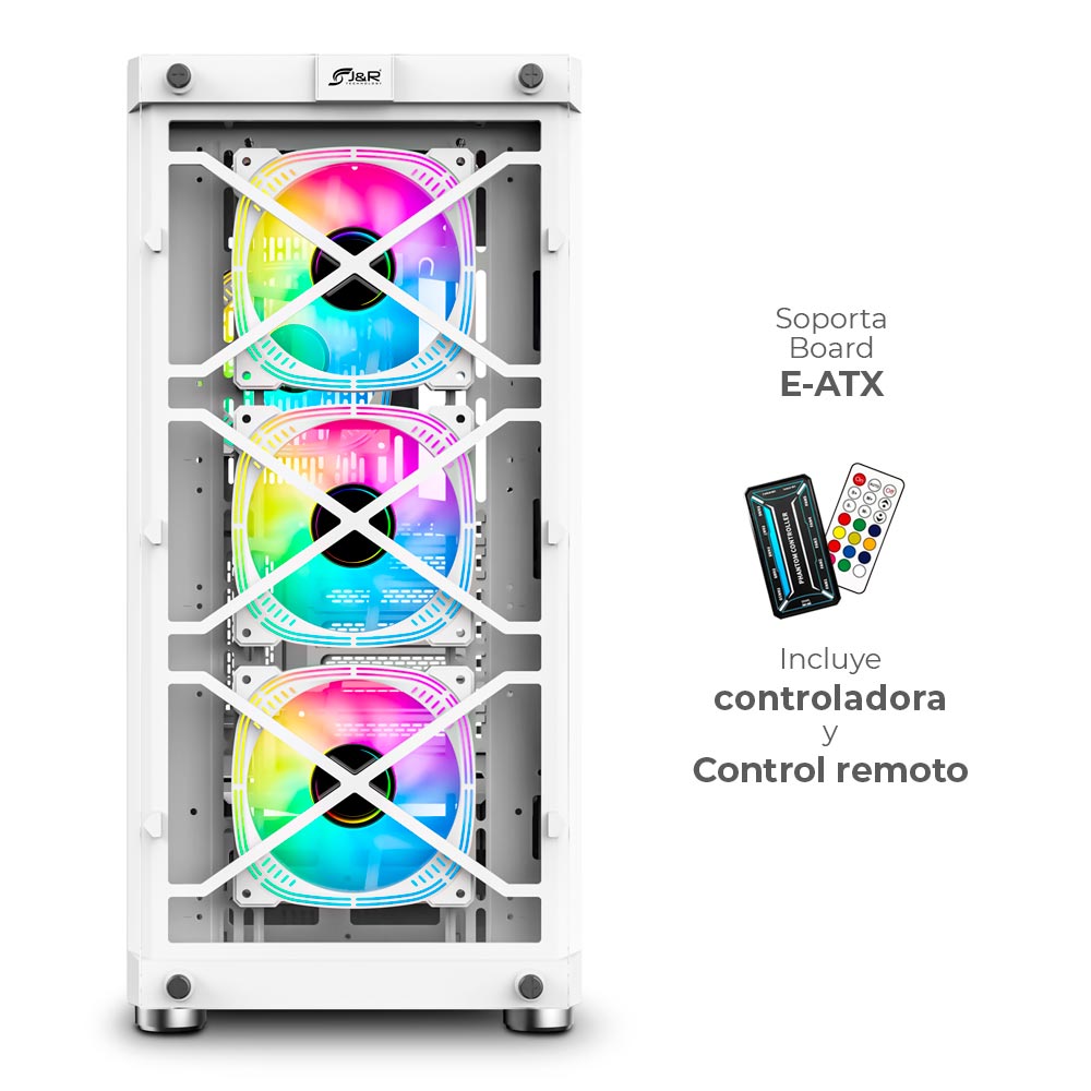 CHASIS JYR JX110 BLANCO ULTIMATE GAMER PRO 4 COOLERS ARGB