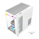 CHASIS GAMER AURORA JX119 BLANCO / 6 COOLERS ARGB