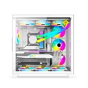 CHASIS GAMER AURORA JX119 BLANCO / 6 COOLERS ARGB