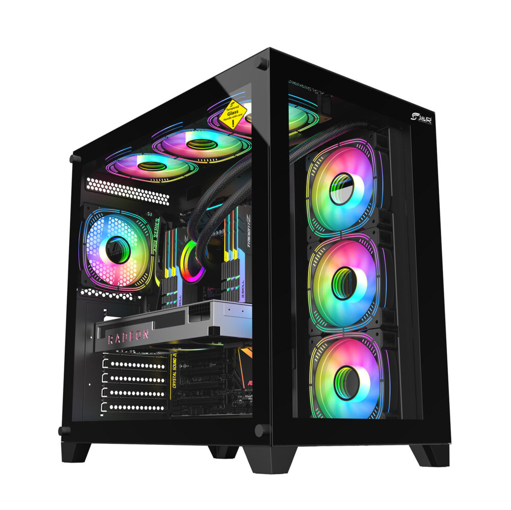 CHASIS GAMER DARNESS JX126 NEGRO / 6 COOLERS ARGB