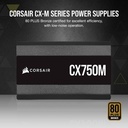 Fuente CORSAIR CX750M 80 PLUS Bronze Semi-modular ATX de 750W