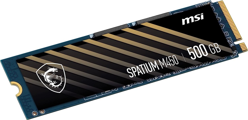 MSI SPATIUM M450 PCIe 4.0 NVMe M.2 500GB Internal Gaming SSD up to 3600MB/s 3D NAND Up to 600 TBW