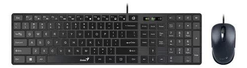 Combo teclado + Mouse Genius SlimStar C126 Alambrico USB Negro