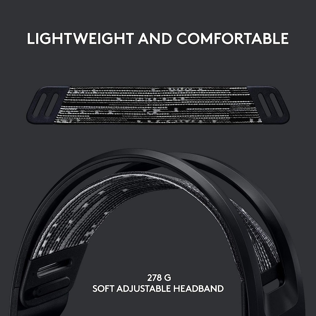 Auriculares inalámbricos G733 Lightspeed, con diadema de suspensión, Lightsync RGB, controladores de audio PRO-G, color negro