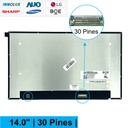 PANTALLA PORTATIL LED ULTRA SLIM 14.0 PUL 30 PINES NANO EDGE HD SIN CIRCUITO SIN SOPORTES MODELO: N140BGA-E54