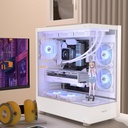 MUSETEX K2 PC CASE ATX 3 ventiladores no LED preinstalados, carcasa de computadora de torre media tipo C con vista completa
