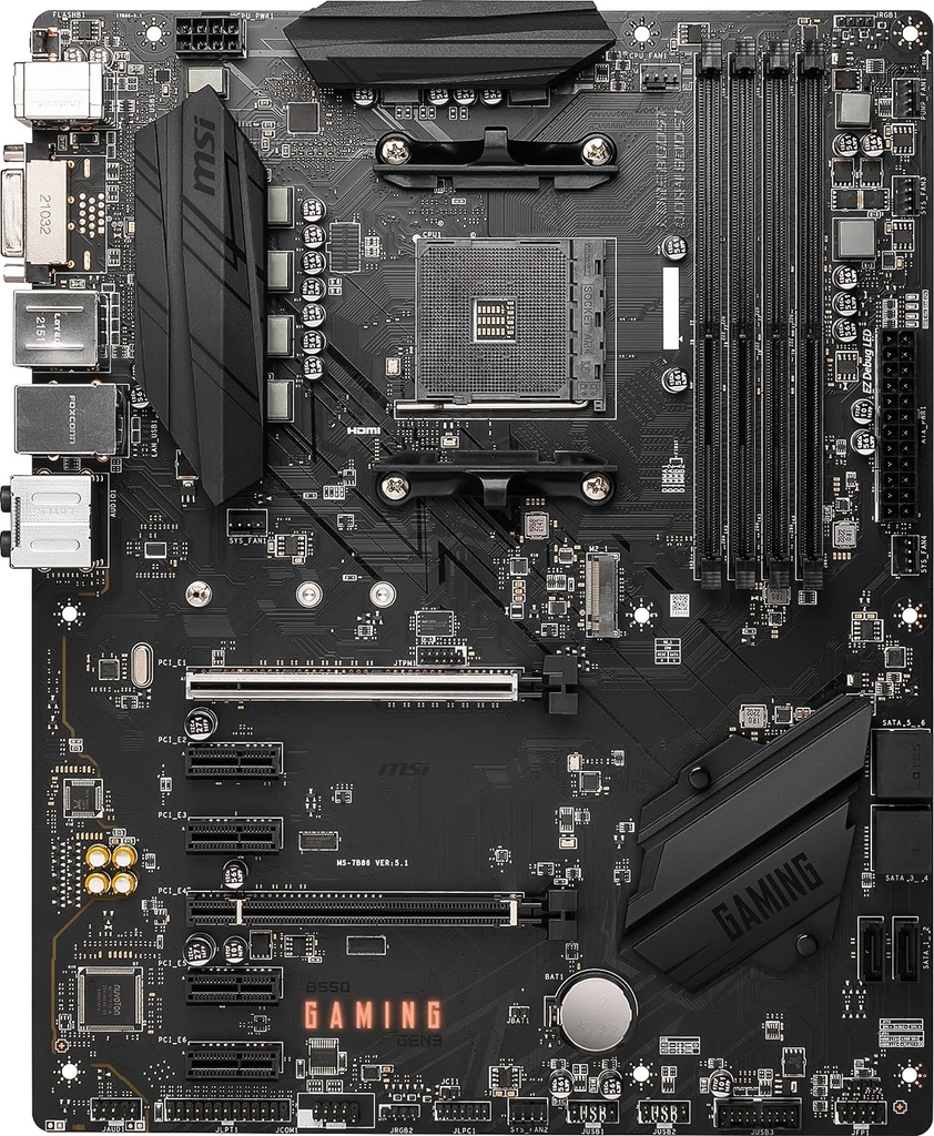 MSI Placa base para juegos B550 Gaming GEN3 (AMD AM4, DDR4, PCIe 3.0, SATA 6Gb/s, M.2, USB 3.2 Gen 1, HDMI, ATX, procesadores AMD Ryzen serie 5000/4000)
