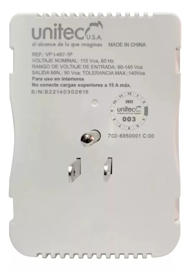 Protector De Voltaje Para Electrodomésticos Unitec
