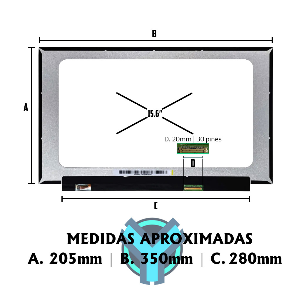PANTALLA PORTATIL LED ULTRA SLIM 15.6 PUL 30 PINES NANO EDGE FULL HD SIN SOPORTES