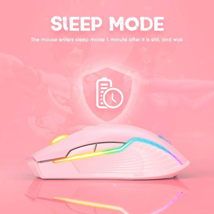 Mouse Gamer Inalambrico CW905 Rosa Pink Onikuma