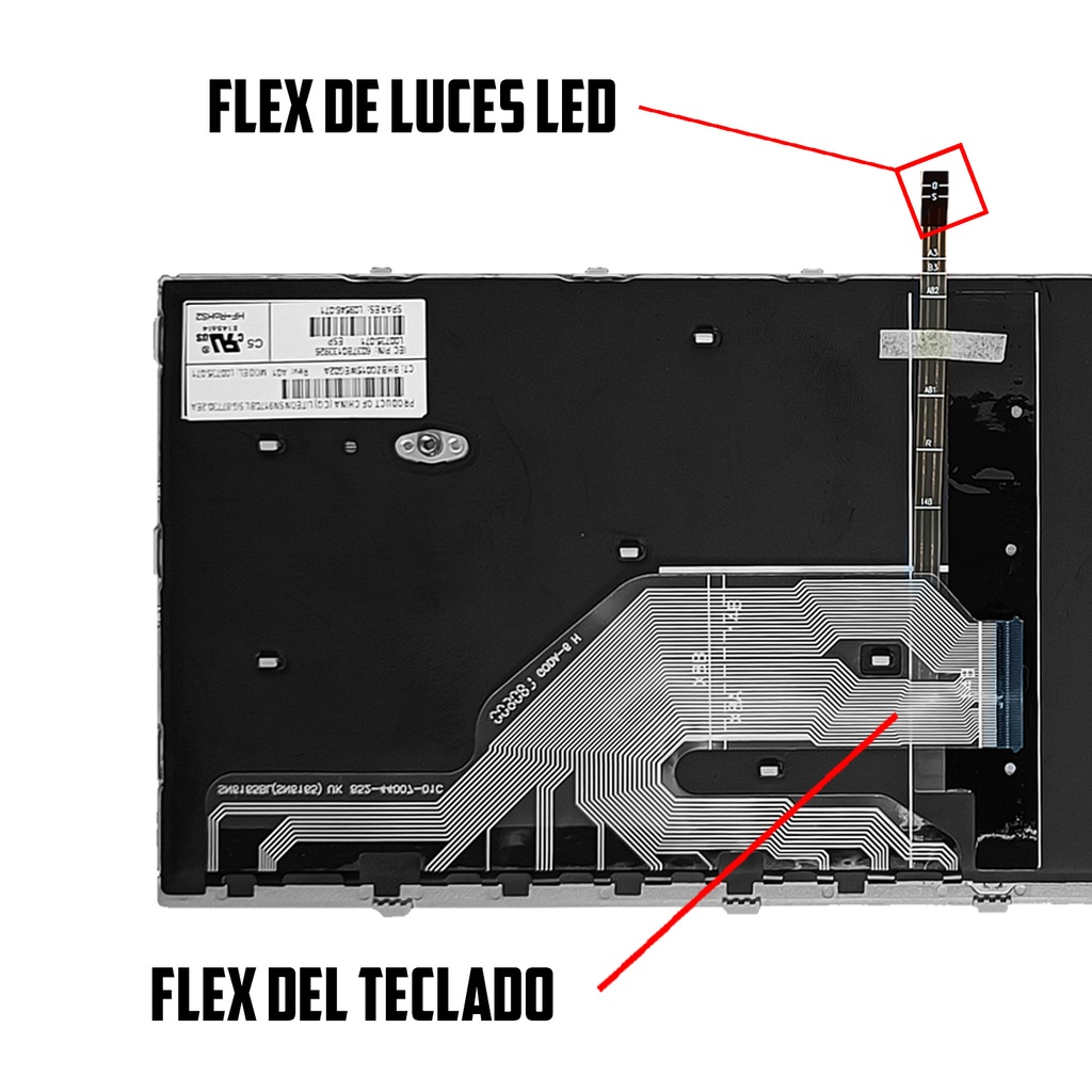 TECLADO COMPATIBLE PORTATIL HP PROBOOK 430 G5 440 G5 445 G5 RETROILUMINADO
