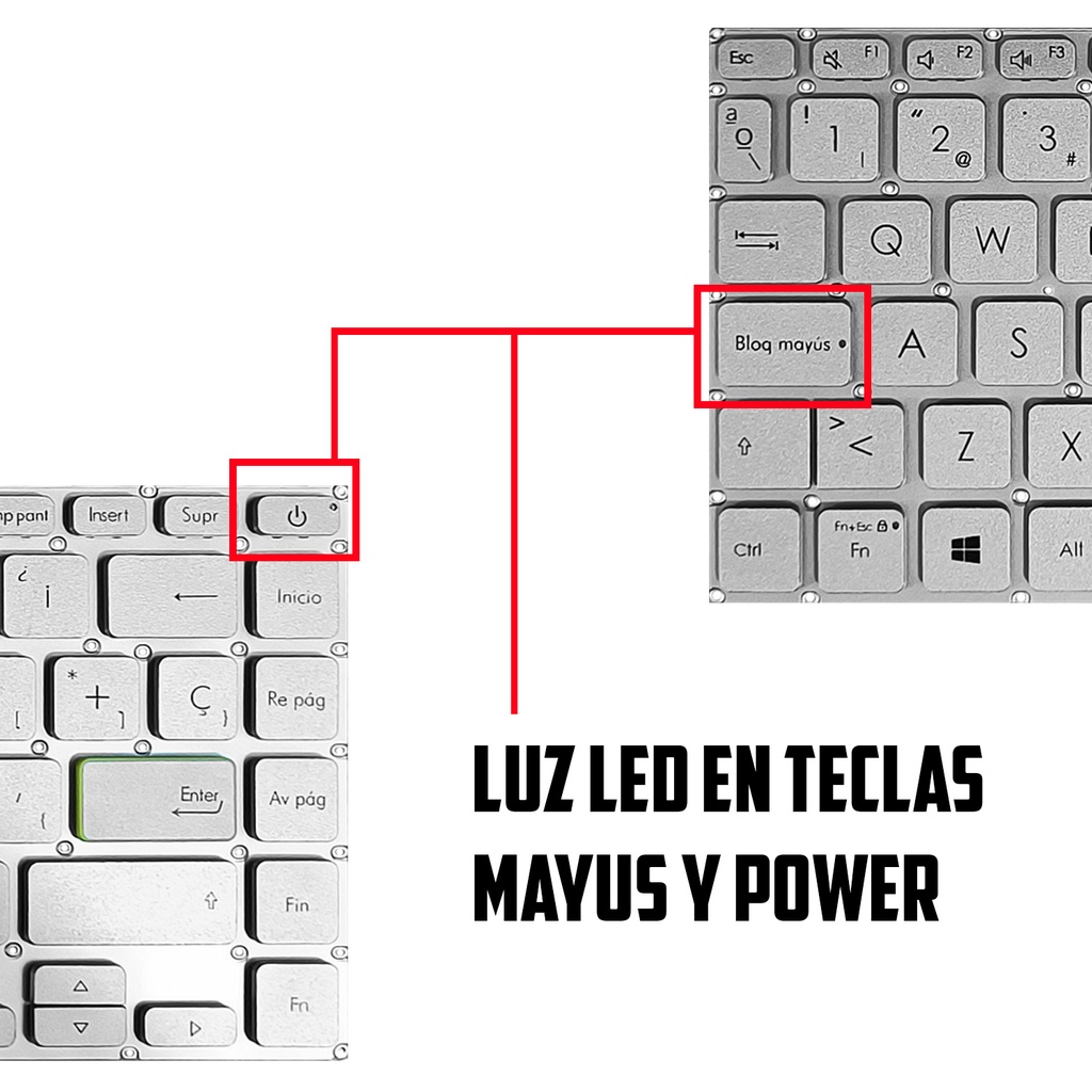 TECLADO ASUS X413 X421 E410 S433 VIVOBOOK S14 PLATEADO