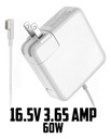 CARGADOR MAC APPLE 16.5V 3.65 AMP MAGSAFE 1 60W HOMOLOGADO