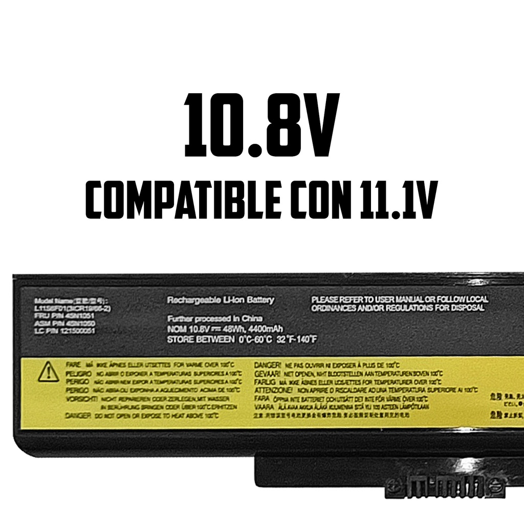 BATERIA LENOVO THINKPAD E430 B480 E431 E435 E440 E445 E530 E540 B590 E530 E531 E431 E435 E535 K43 K43A K43G K43P K43S