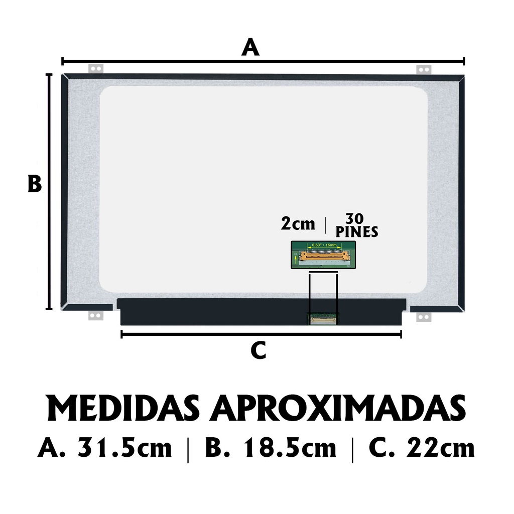 PANTALLA PORTATIL LED ULTRA SLIM 14.0 PUL 30 PINES NANO EDGE HD CON SOPORTES