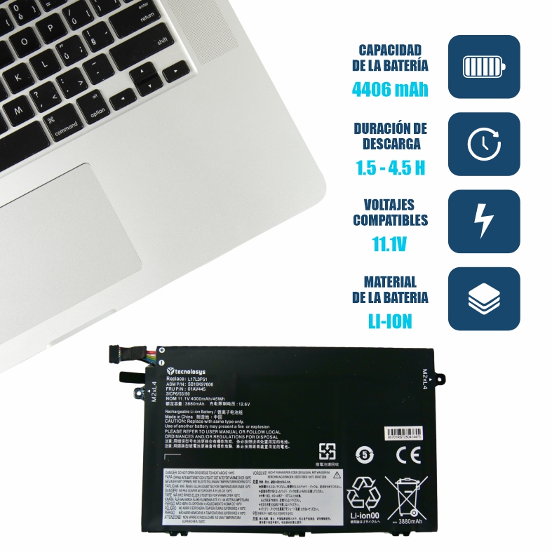 BATERIA LENOVO THINKPAD E480 E485 E495 E580 E585 E490 E590 R480 R580 E14 E15
