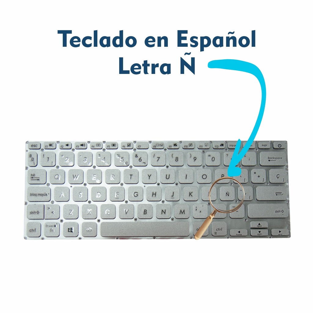 TECLADO ASUS X409 X415 PLATEADO