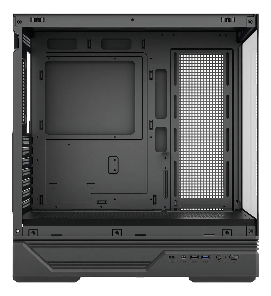 chasis Gamer Iceberg Crystal Gx Black 7 Ventiladores Argb Usb C Negro