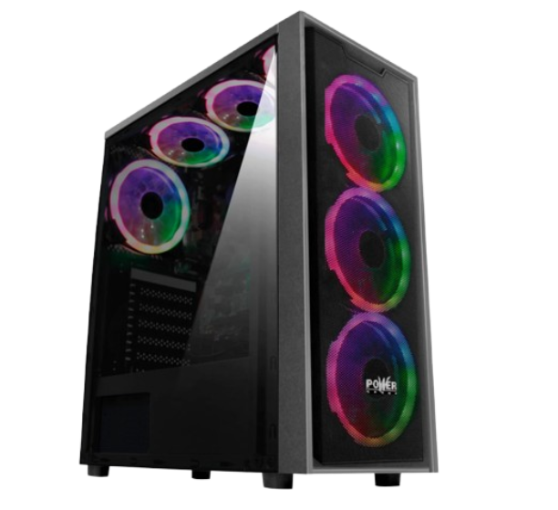 CAJA ATX POWER GROUP MOD CL-Y6 GRAVADO FUENTE DE PODER 600W 80 PLUS BRONCE 7 FAN RGB CONTROL