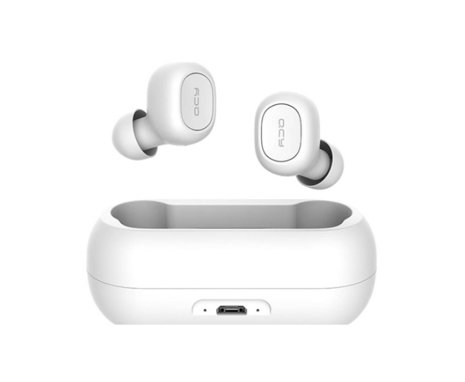 AURICULARES BLUETOOTH QCY QS2 TWS 5,0 INALÁMBRICOS ESTÉREO 3D MICRÓFONO DUAL BLANCO