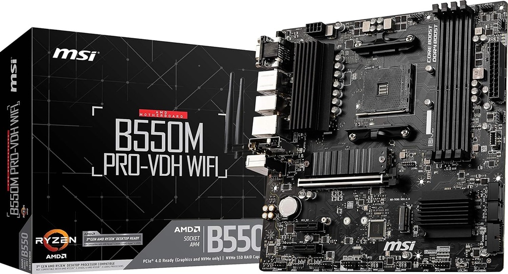 MSI B550M PRO-VDH WiFi ProSeries (AM4 DDR4 PCIe 4.0 Wi-Fi Micro-ATX) (renovada)