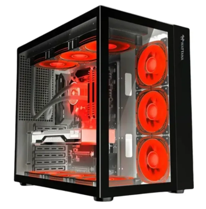 [WAT7C] CHASIS WATTANA ARTICO SNOW NEGRA + 7 VENTILADORES ARGB