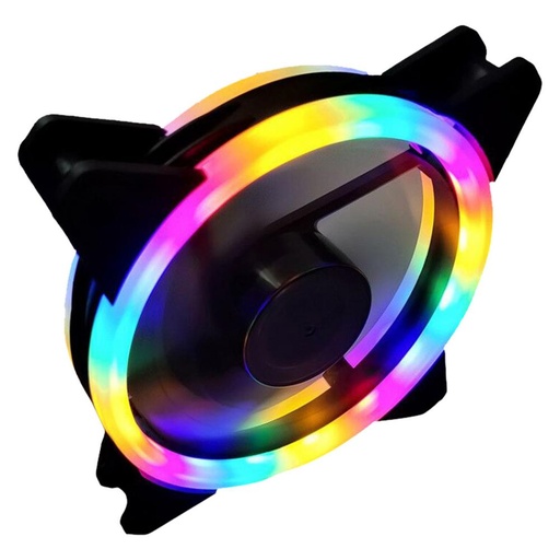 [A450] COOLER MULTICOLOR RGB 2 ANILLOS 12CM MODELO: CP19