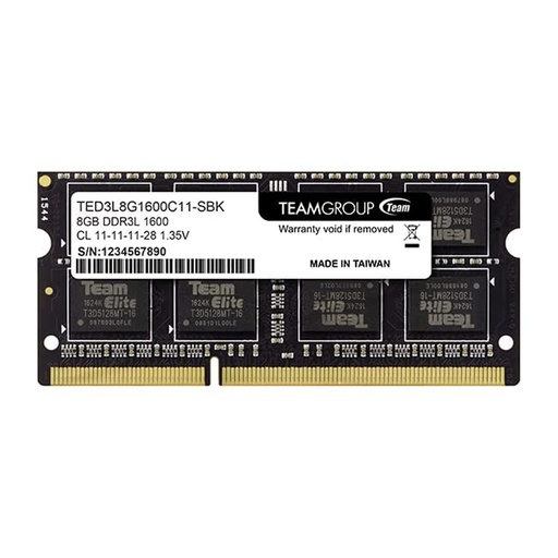 [K453] RAM PORTATIL DDR3 8GB PC3L 1.35V 1600MHz-12800 TEAM GROUP