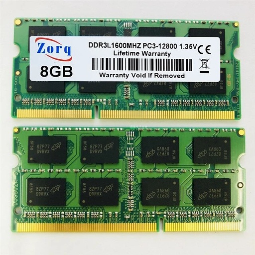 [ZORQ1] RAM PORTATIL DDR3 8GB PC3L 1.35V 1600mhz-12800 ZORQ