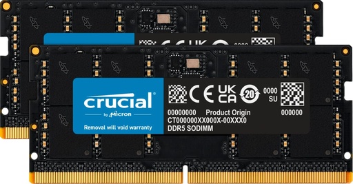 [A03710] KIT RAM PORTATIL DDR5 64GB 4800MT/s (2x32GB) MODELO: CL40 CT2K32G48C40S5